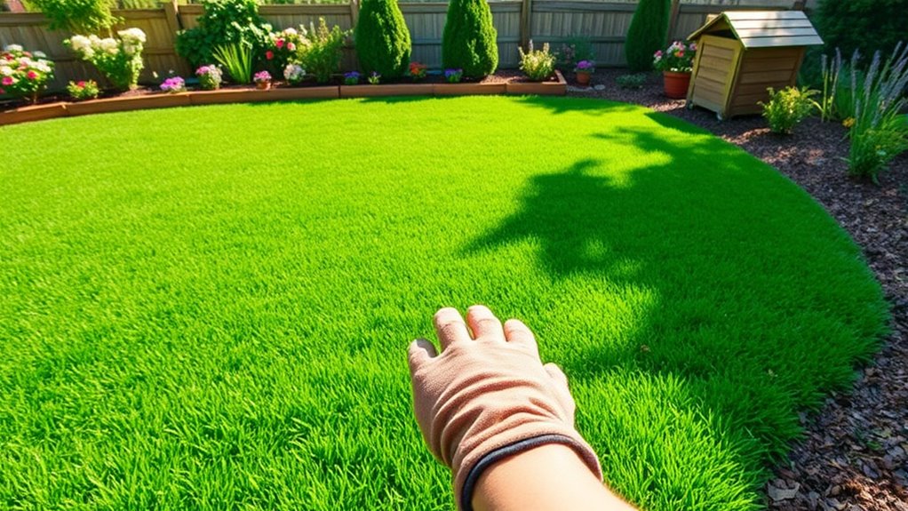 healthy aerated fertilized lawn
