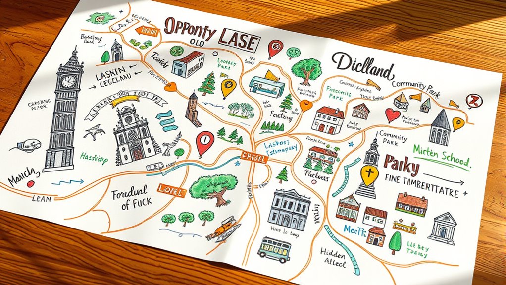 identify landmarks and features