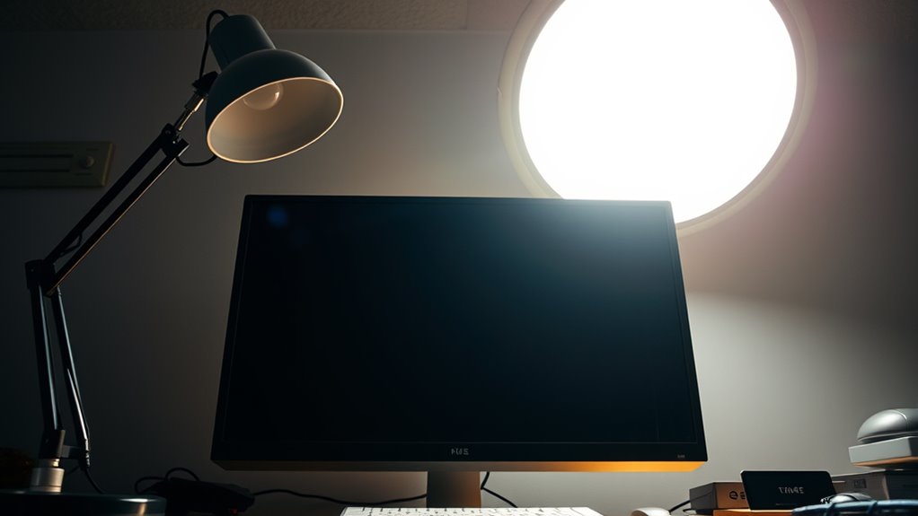 optimal screen and lighting positioning