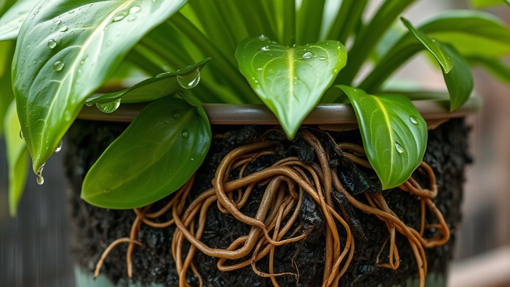 overwatering suffocates roots damaging