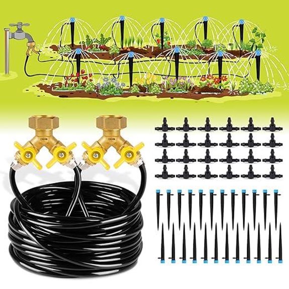 HIRALIY 100ft Drip Irrigation Kit for Garden and Lawn