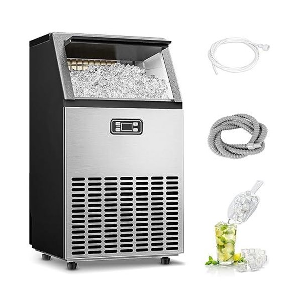 Commercial Ice Maker 100lbs/Daily Self-Cleaning Stainless