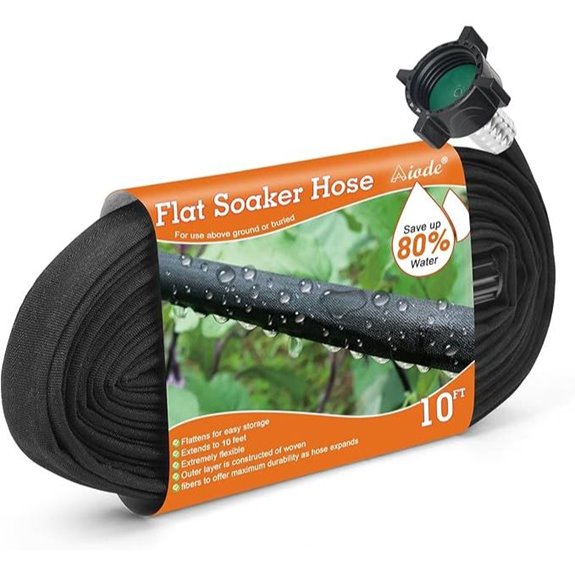AIODE 10FT Flat Soaker Garden Hose for Water Saving