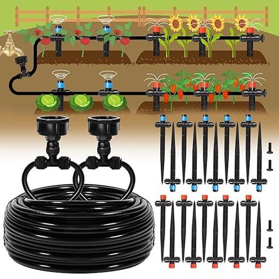 110FT Drip Irrigation Kit with Connectors and Emitters