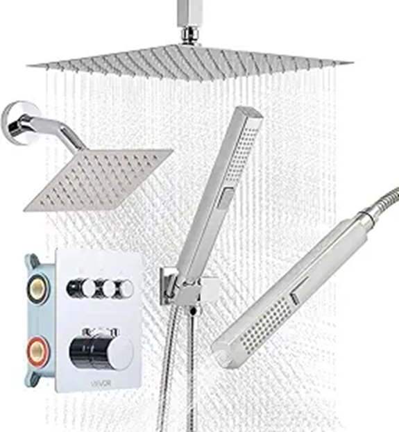 VEVOR 12-Inch Thermostatic Rainfall Shower System