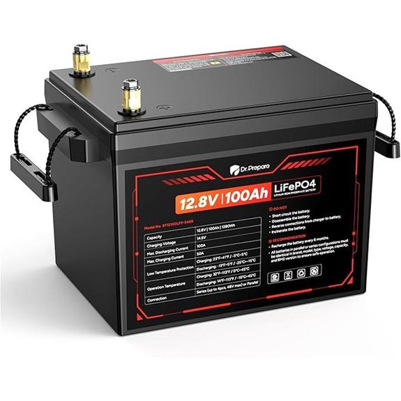 DR.PREPARE 12V 100Ah Lithium Battery for Off-Grid Use