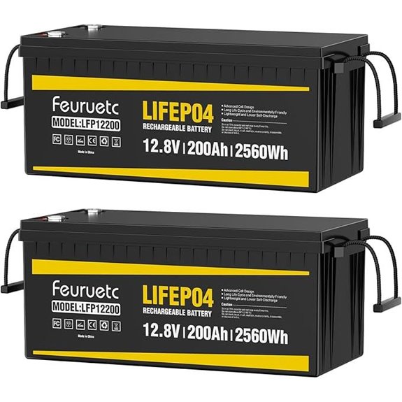 12V 200Ah Lithium LiFePO4 Battery (2 Pack)