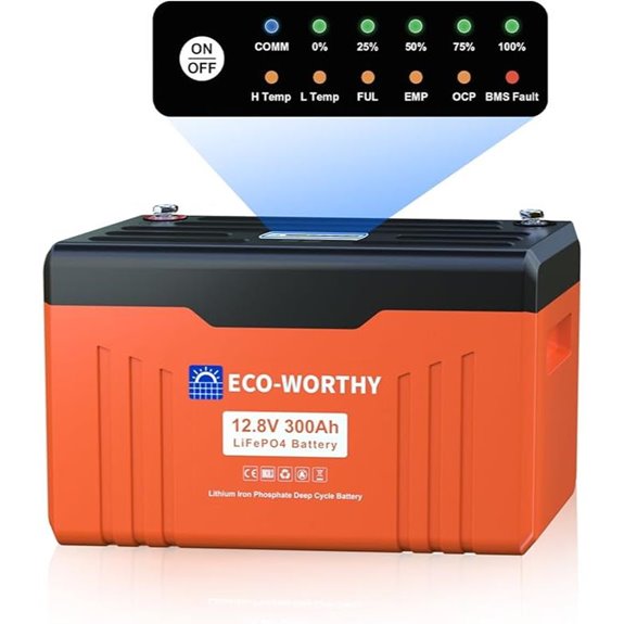 ECO-WORTHY 12V 300AH LiFePO4 Battery with BMS