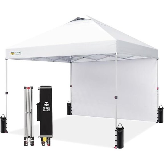 CROWN SHADES 12x12 Pop Up Canopy Tent with Sidewall