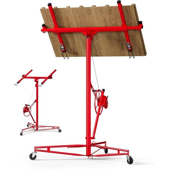 Drywall Lift 13 Ft with Adjustable Arm and Wheels