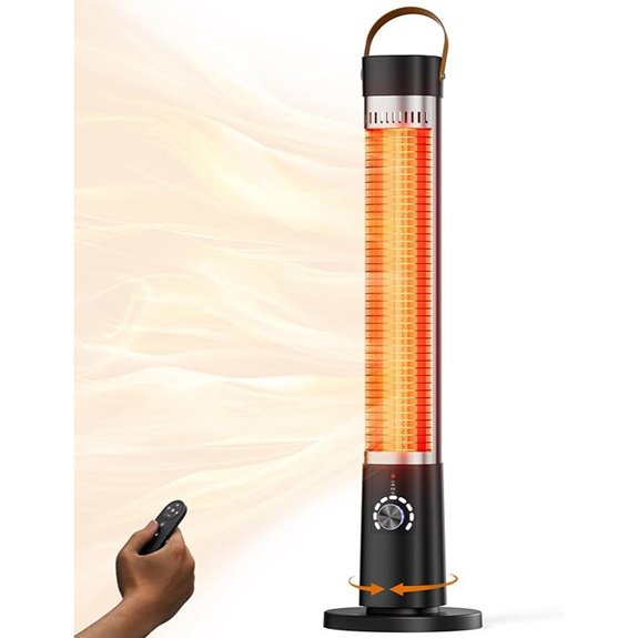 Infrared Patio Heater 1500W Oscillating Remote 9 Heat Levels