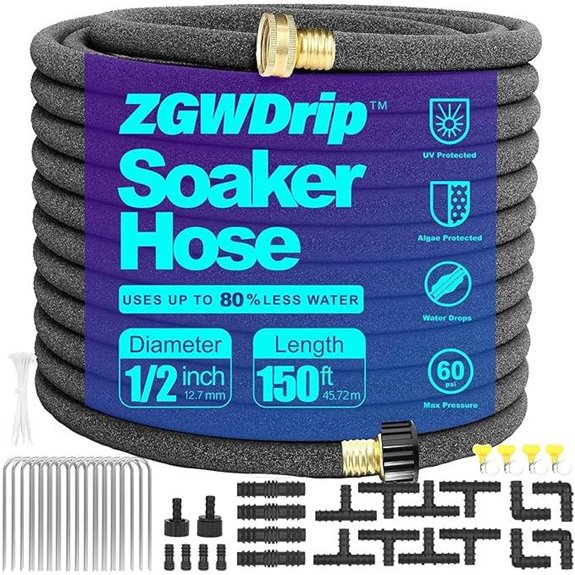 150 FT Soaker Hose with Brass Connectors