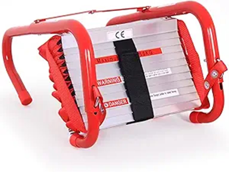 Portable 15ft Fire Escape Ladder with Wide Steps
