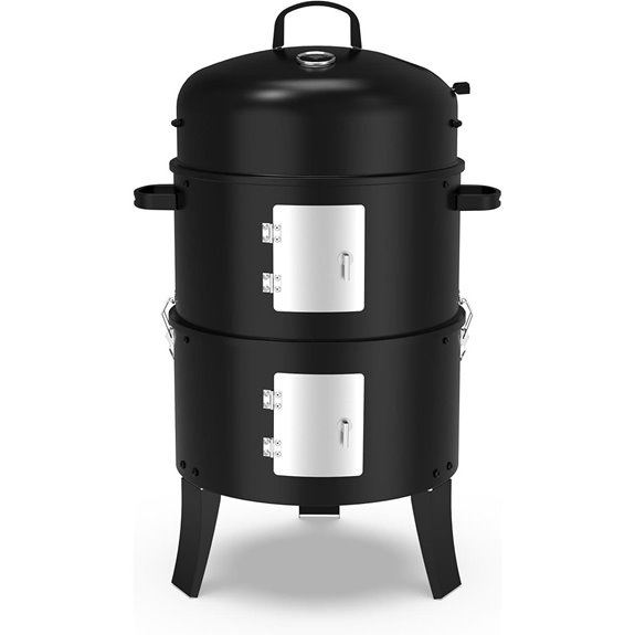 16-Inch Charcoal Smoker & Grill with Fire Pit