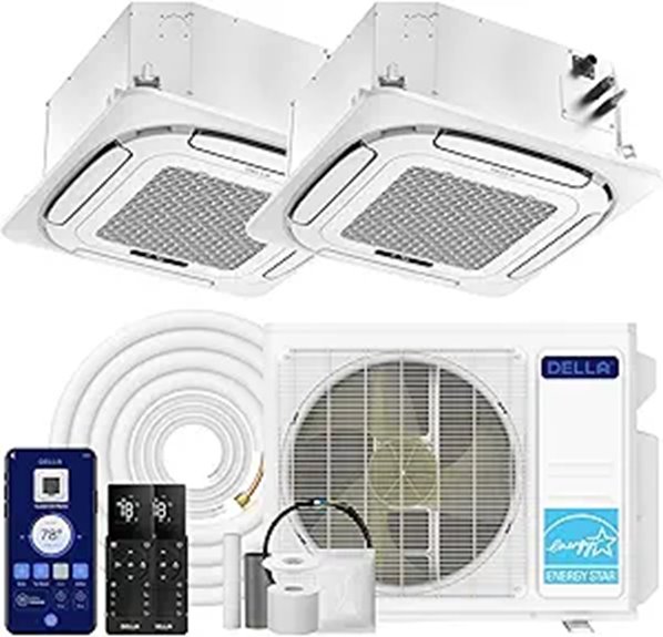 Della 18,000 BTU 2-Zone Ceiling Mini Split AC