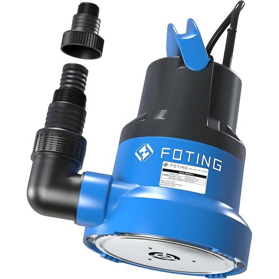 FOTING 1/2HP Submersible Water Pump with 10ft Cord