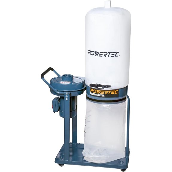 POWERTEC 1 HP Dust Collector with Bags and Base