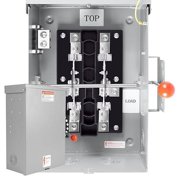 200 Amp Manual Transfer Switch with Safety Protections