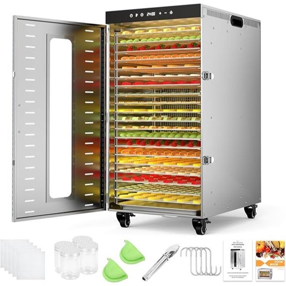20-Tray Commercial Food Dehydrator with Timer