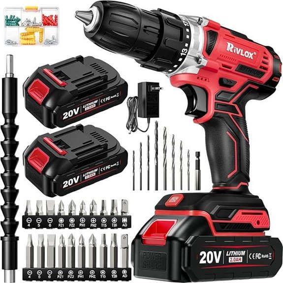 20V Cordless Drill Set with 34 Accessories