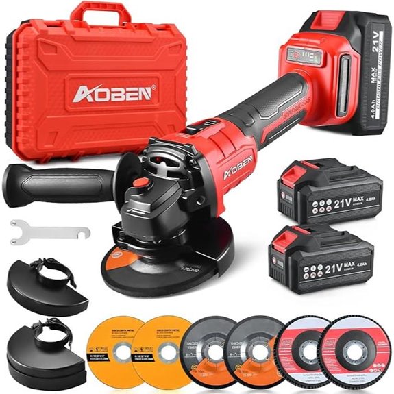 AOBEN 21V Cordless Angle Grinder with Batteries