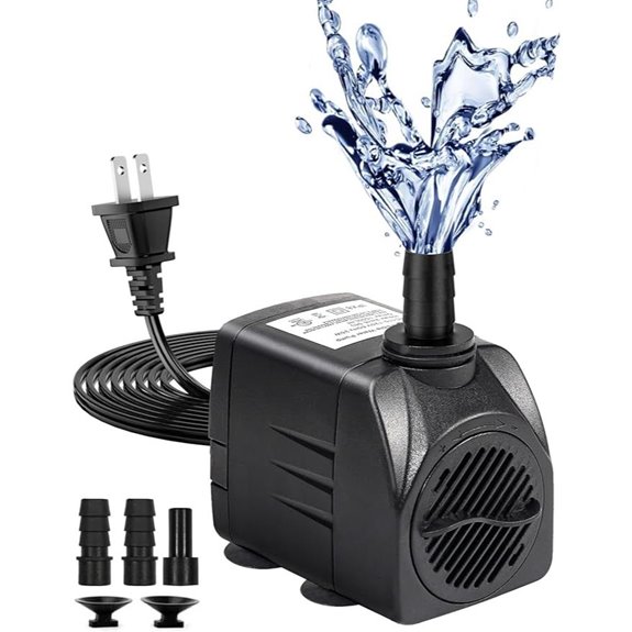 Submersible Fountain Pump 220GPH for Pond and Aquarium