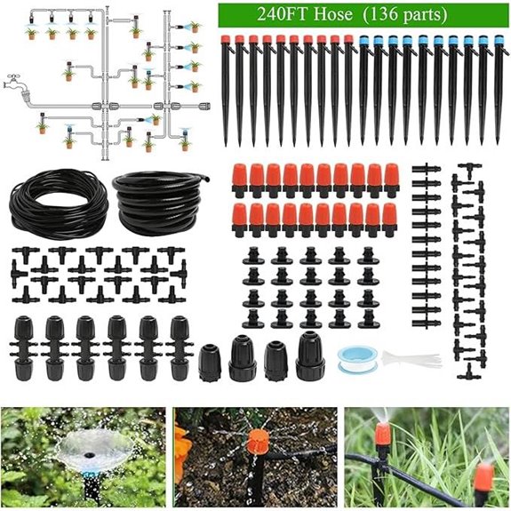 240FT Garden Drip Irrigation System Kit