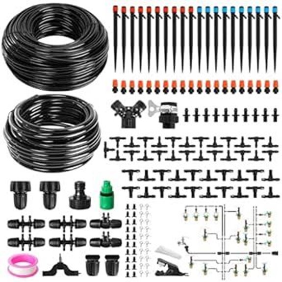 240FT DIY Drip Irrigation System Kit with Emitters