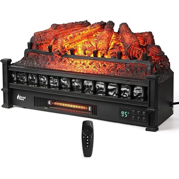 TURBRO 26-Inch Infrared Quartz Electric Fireplace Log