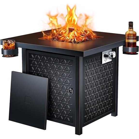 Ciays 27-inch Gas Fire Pit with Cup Holders