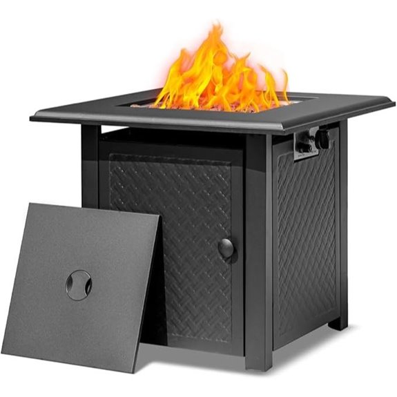 28 Inch Propane Fire Pit Table with Lava Rocks