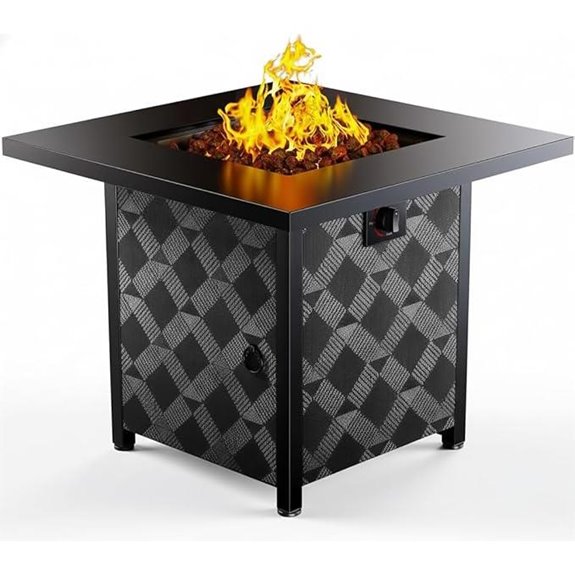 Ciays 28-Inch Propane Fire Pit with Lava Rocks