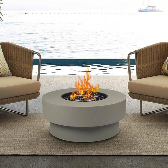 Propane Fire Pit Table 32.5-inch with Cover and Hose