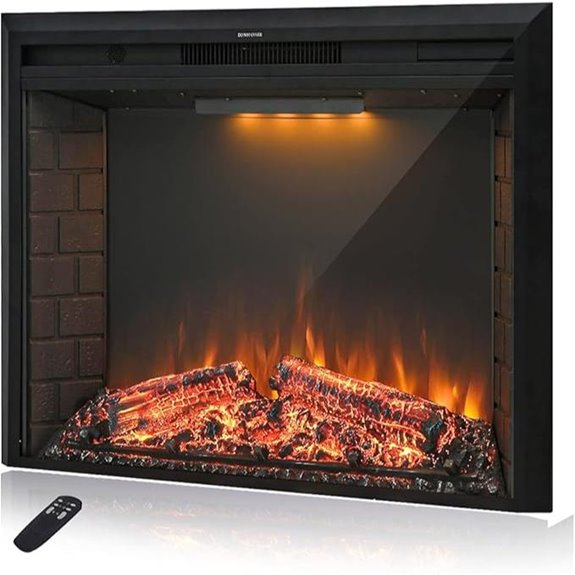 36-Inch Electric Fireplace Insert with Remote and Timer