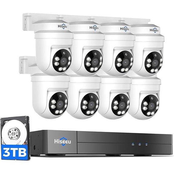 Hiseeu 3K PTZ Security Camera System with Night Vision