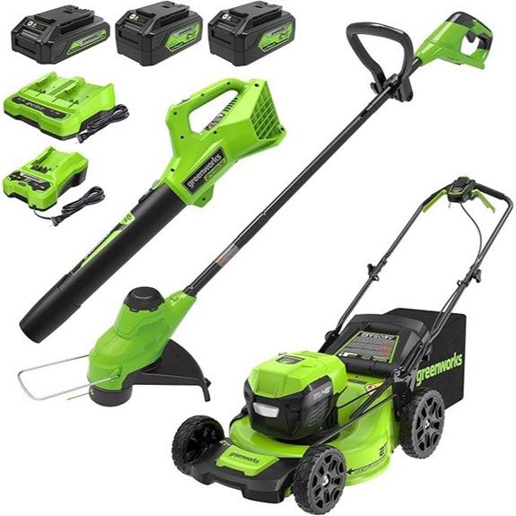 Greenworks 48V Cordless Yard Tool Combo (Mower Trimmer & Blower)
