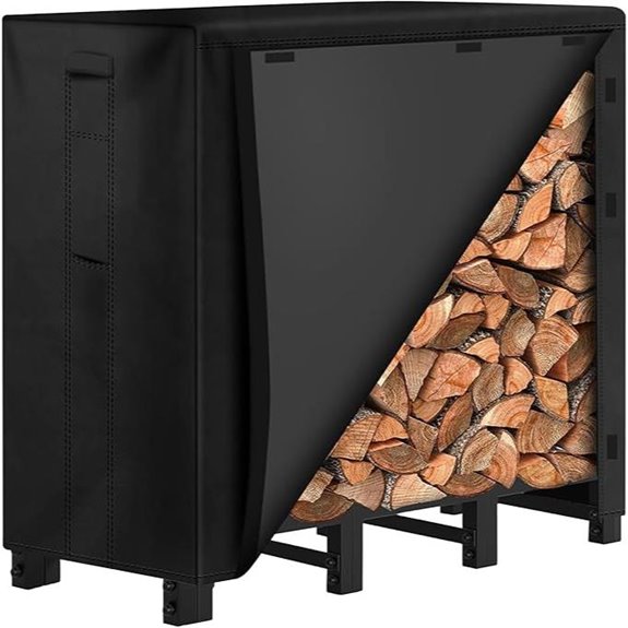 Amagabeli 4ft Firewood Rack with Cover