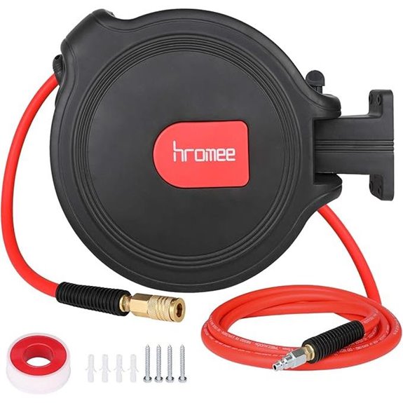 Hromee 50ft Retractable Air Compressor Hose Reel