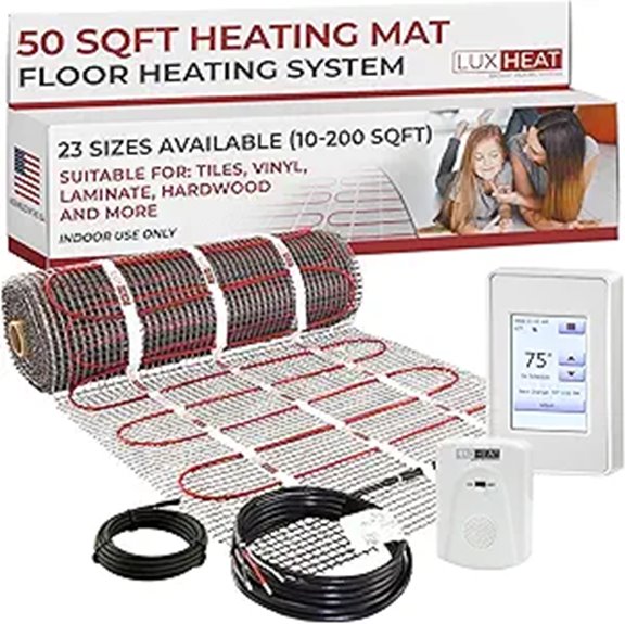 LuxHeat 50sqft Electric Floor Heating Mat Kit