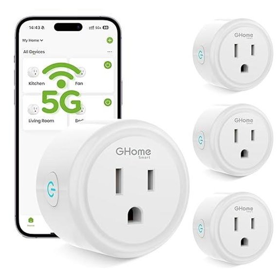 GHome 5G WiFi Smart Plug 4-Pack with Remote