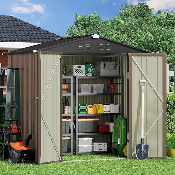 Gizoon 6x4 ft Metal Outdoor Storage Shed