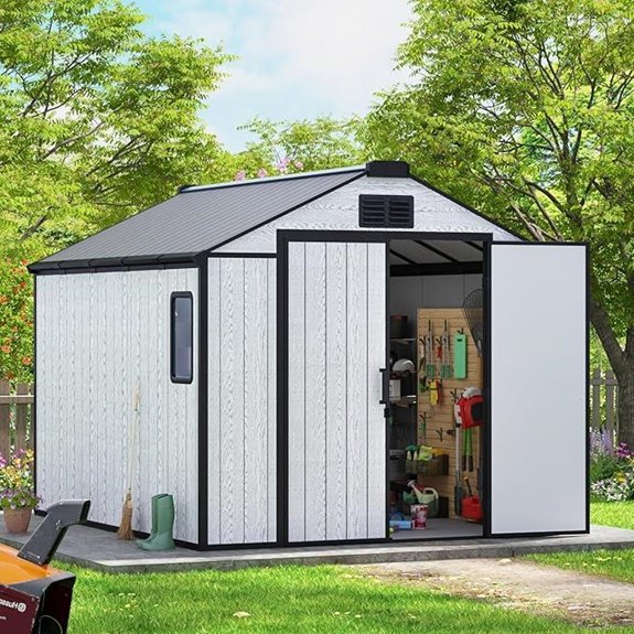 MELLCOM 8x10 FT Resin Garden Storage Shed