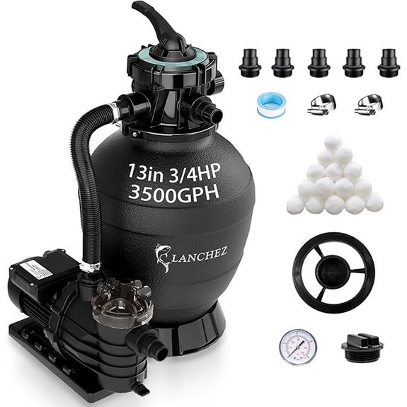 LANCHEZ Above Ground Pool Sand Filter Pump System