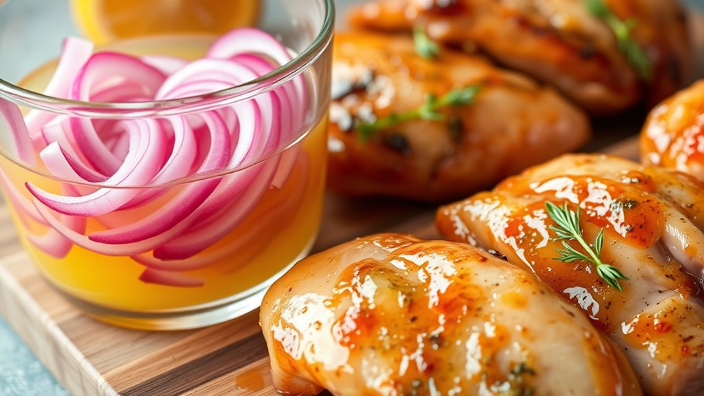 acid tenderizes and flavors