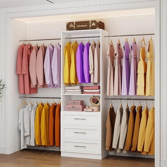 Modular Closet System with Drawers and Shelves