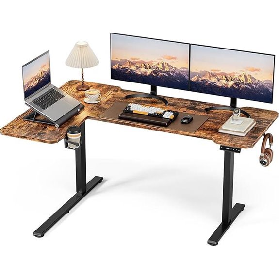 Electric L-Shaped Adjustable Standing Desk