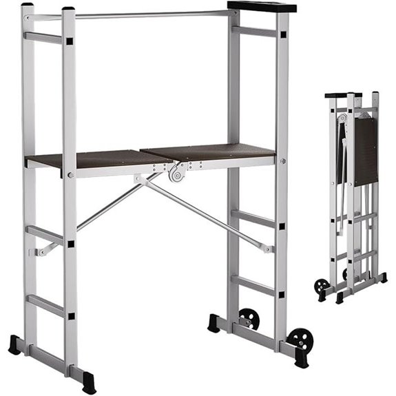 Foldable Aluminum Scaffolding with Adjustable Work Platform