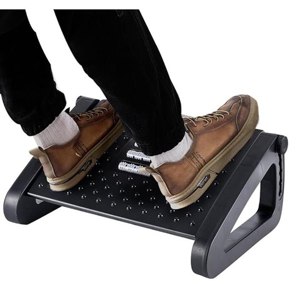 Adjustable Under Desk Footrest with Massage Roller