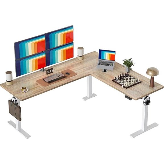 TIQLAB Adjustable L-Shaped Electric Standing Desk