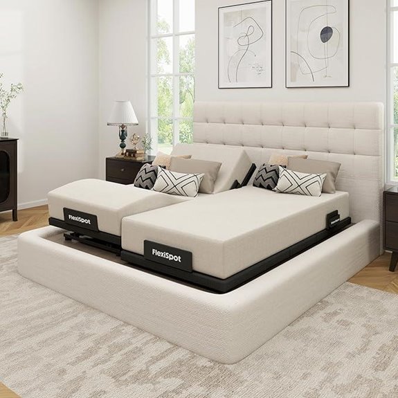 FLEXISPOT Adjustable Split King Bed Frame with Massage